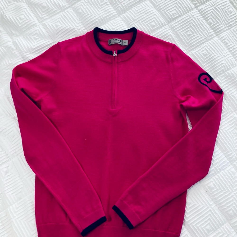 GFore S Quarter Zip Bright Rose Sweater